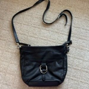 Pulicati Italian Leather Black Crossbody Bag